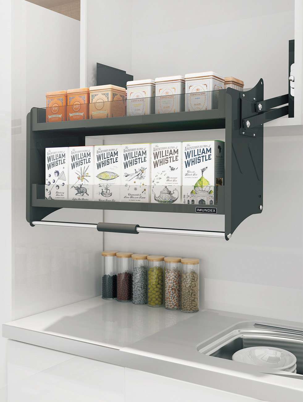 Kệ nâng hạ đựng đồ khô